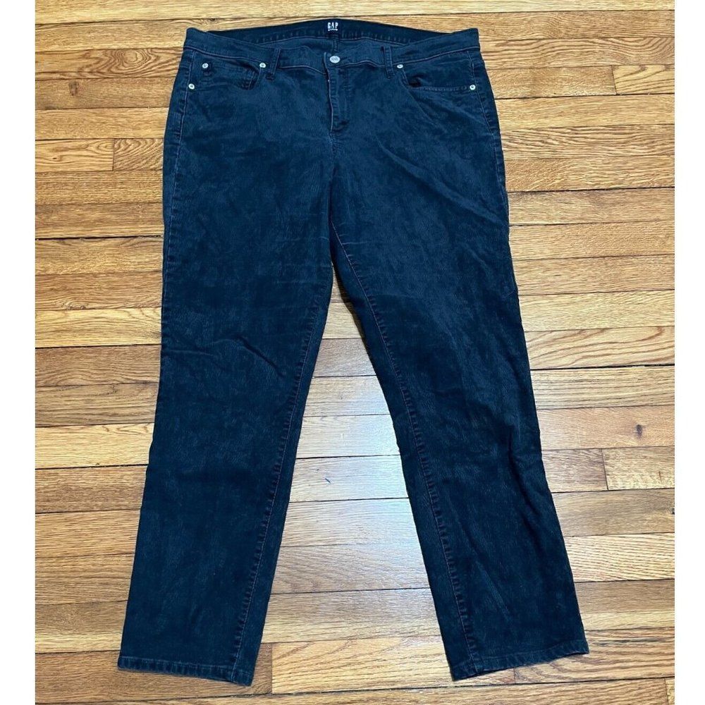 Gap 1969 True Skinny Corduroy Pants Women's Size 36x29 Black Casual